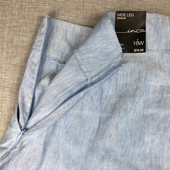 14W 16W 18W INC Wide Leg Chambray Pants Plus Size - Picture 6 of 6